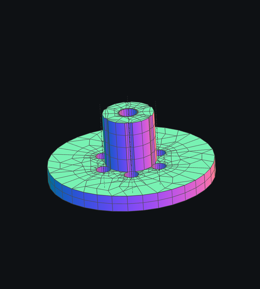 Flange mesh in CAD2Quads